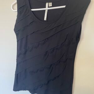 LC Lauren Conrad Black Layered Tank Top